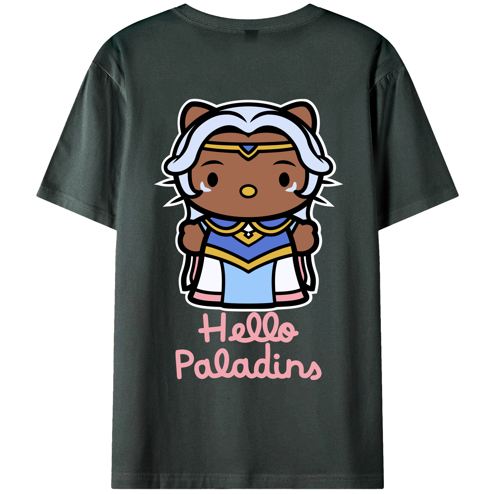 （画像用） Hello Kitty ハローキティ 綿100％ メンズ半袖Tシャツ（バックプリント） 通気性